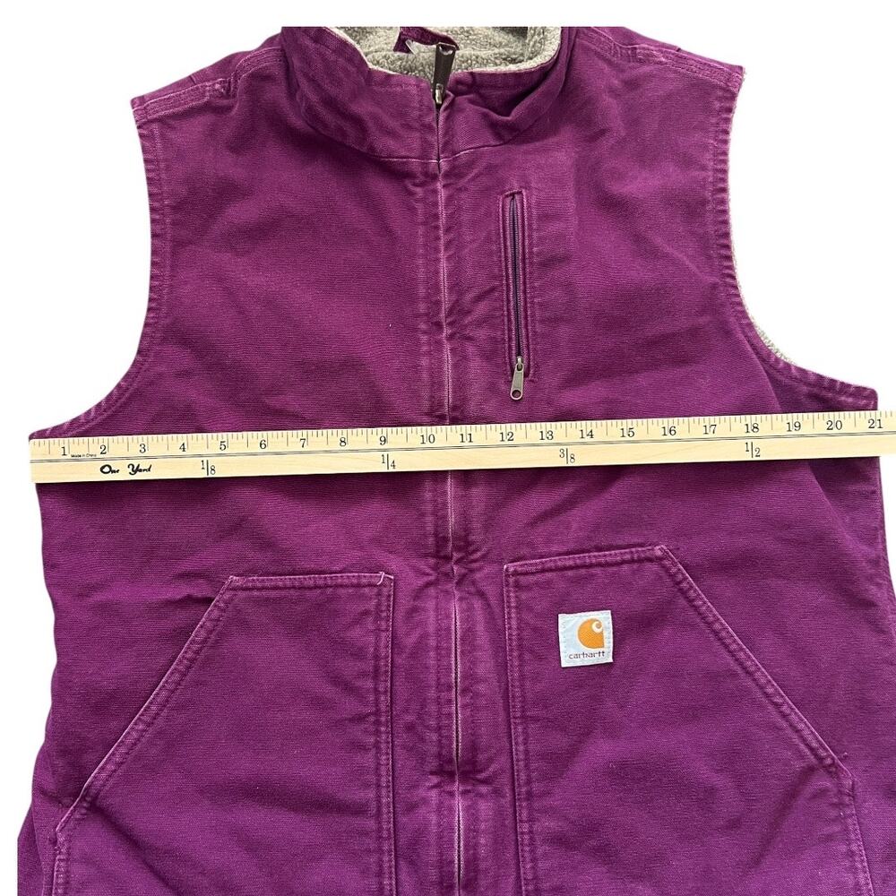 Carhartt Purple Sherpa Lined Duck Canvas Women Vest Size L - Picture 5 of 13
